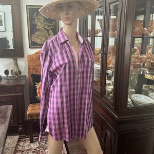 Ted baker purple plaid shirt. 15 32/33. NWOT